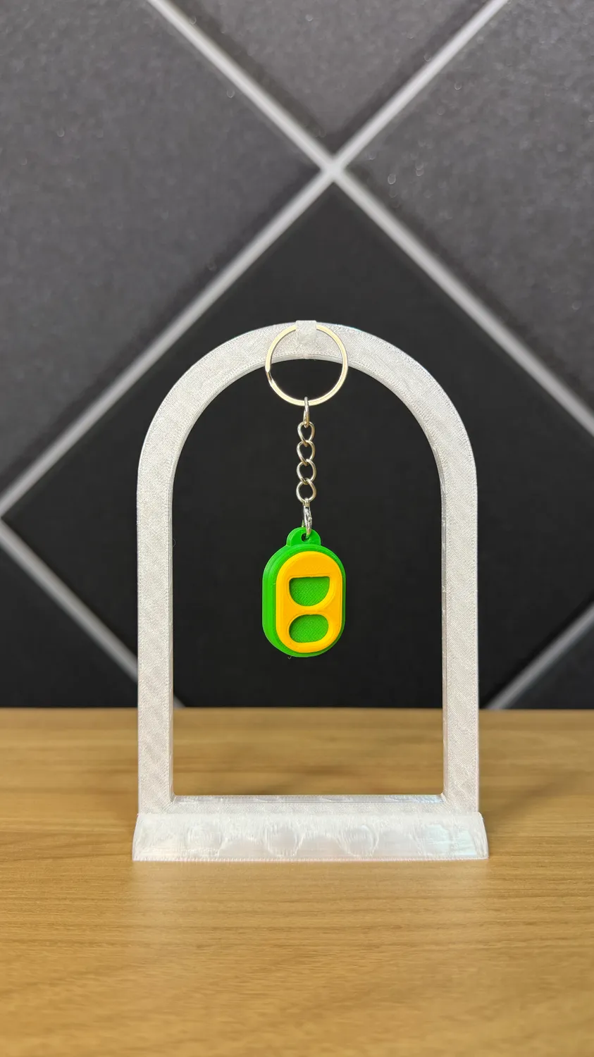 Chaveiro abridor verde e amarelo do Brasil impresso em 3D