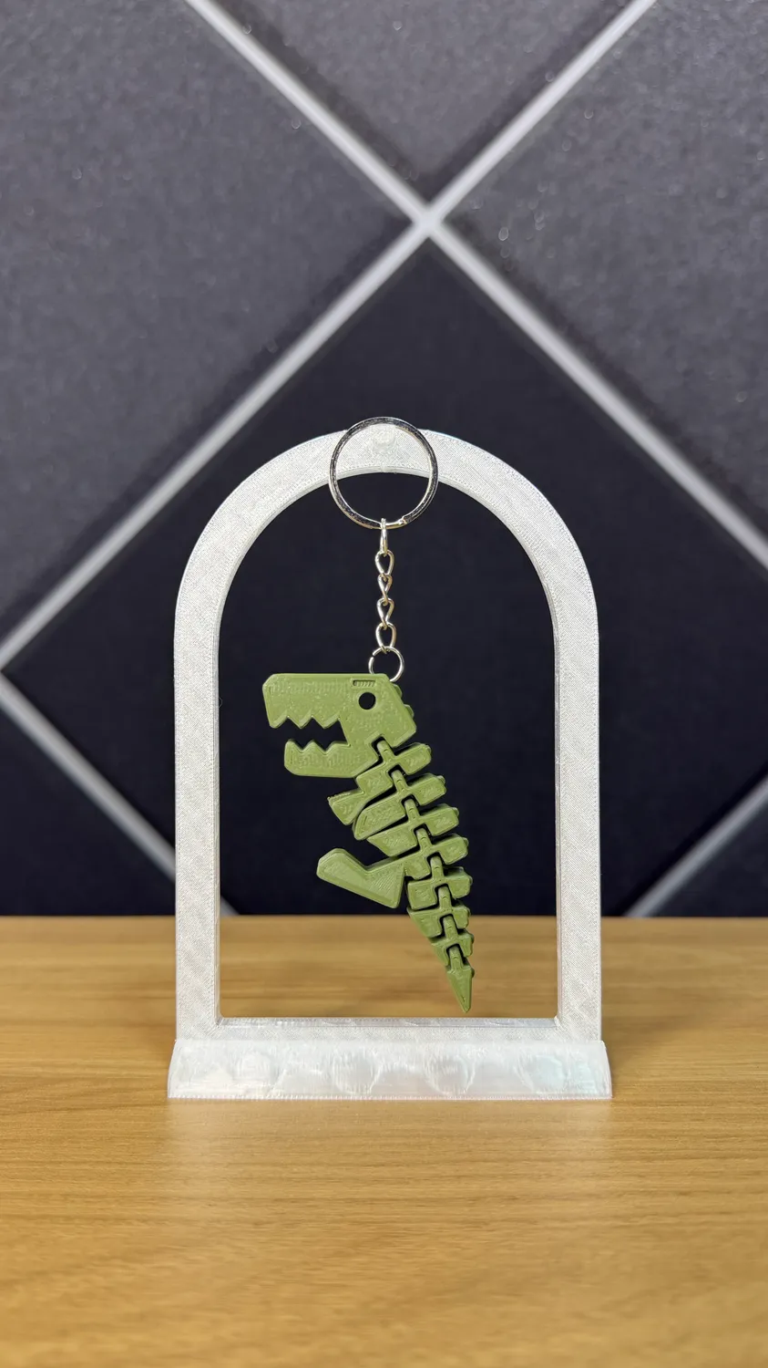 Chaveiro de dinossauro rex articulado impresso em 3D