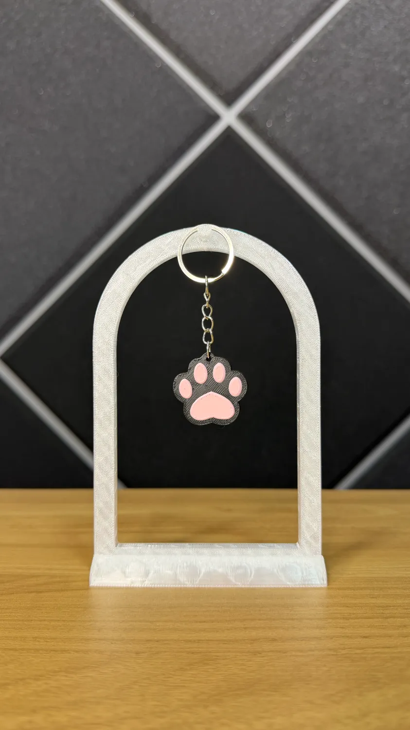 Chaveiro de pata de gato impresso em 3D